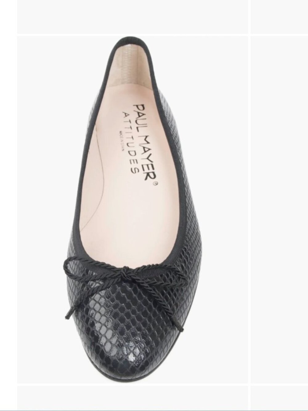 PAUL MAYER Luxe Textured Ballet Flat Black Simmering Size 9 B